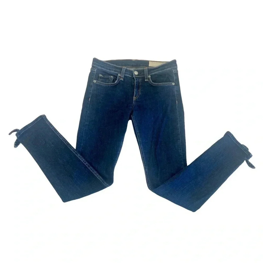 Rag & Bone Low Rise Stevie Skinny Ankle Tie Jeans Paz Color Size 25 - Picture 2 of 10